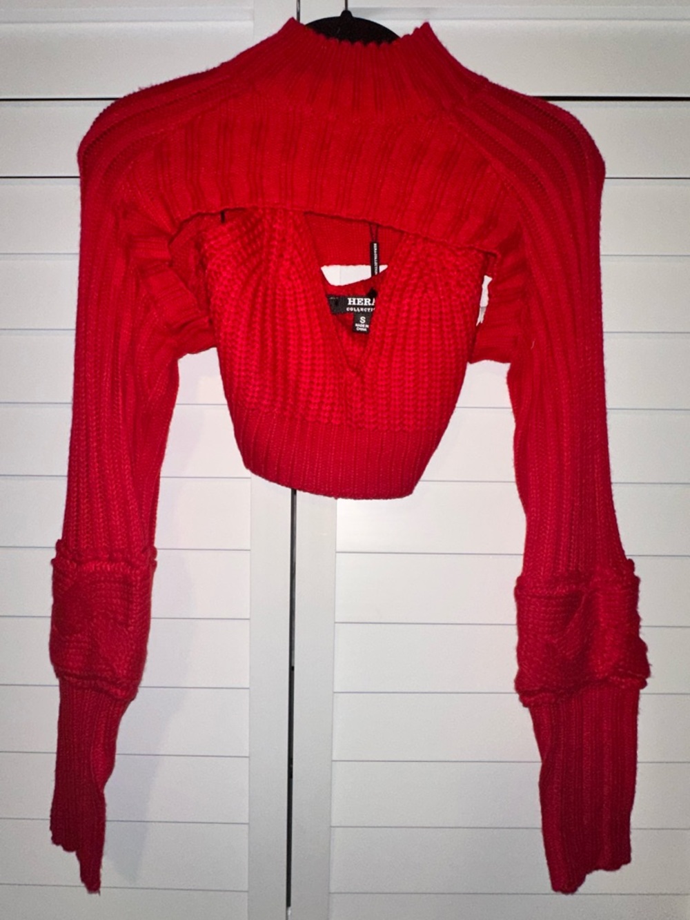 Red Knit Bolero Shrug